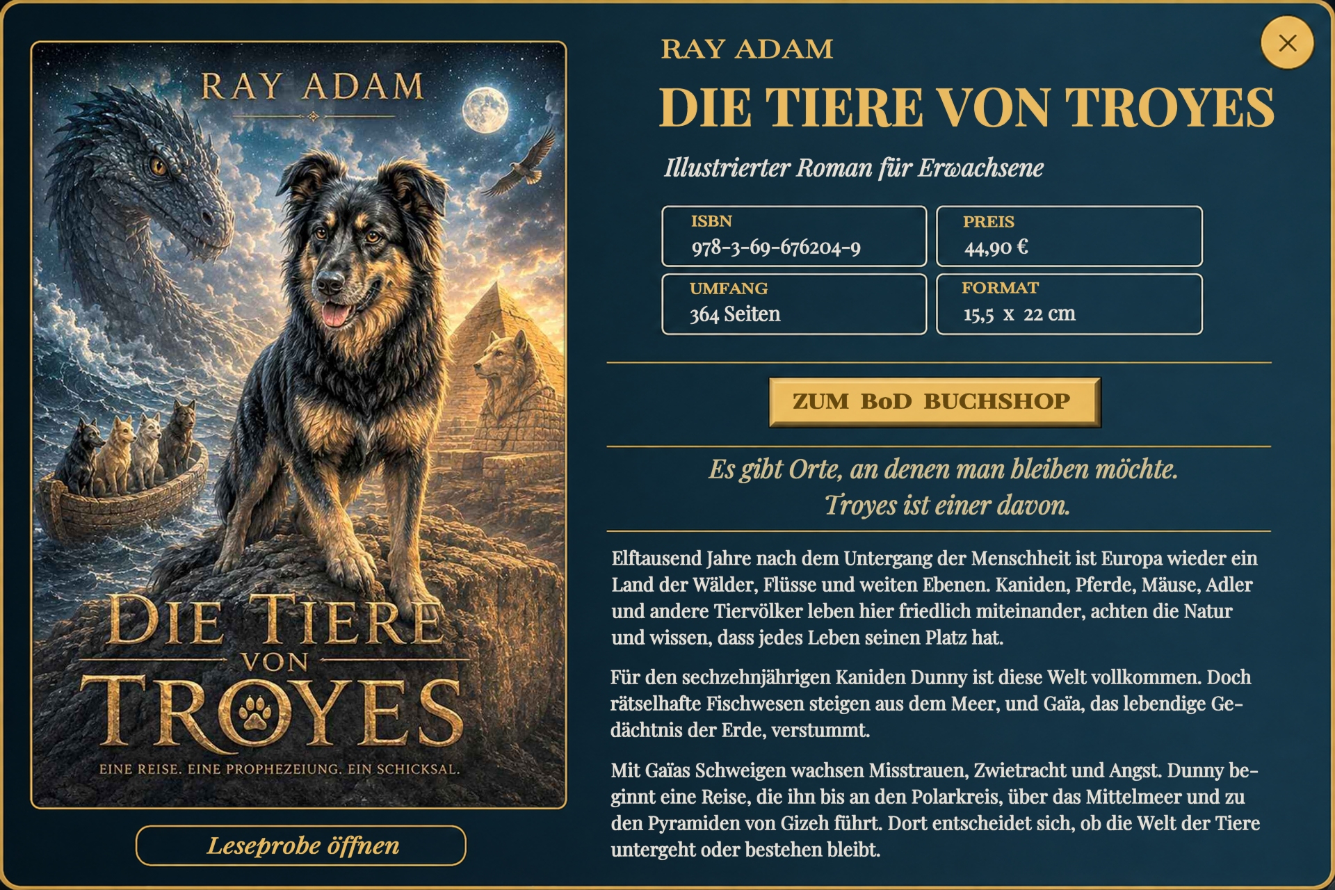 Tiere von Troyes - Angaben deutsch quer