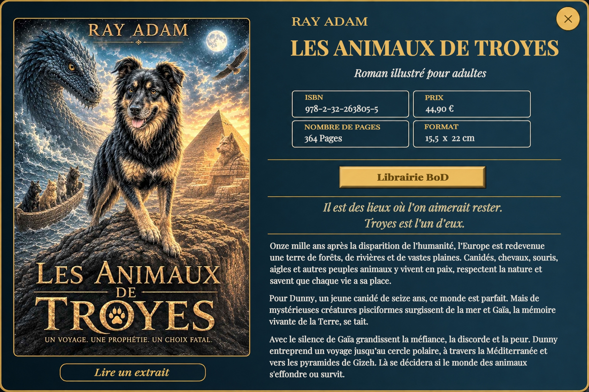 Tiere von Troyes - Angaben französisch quer